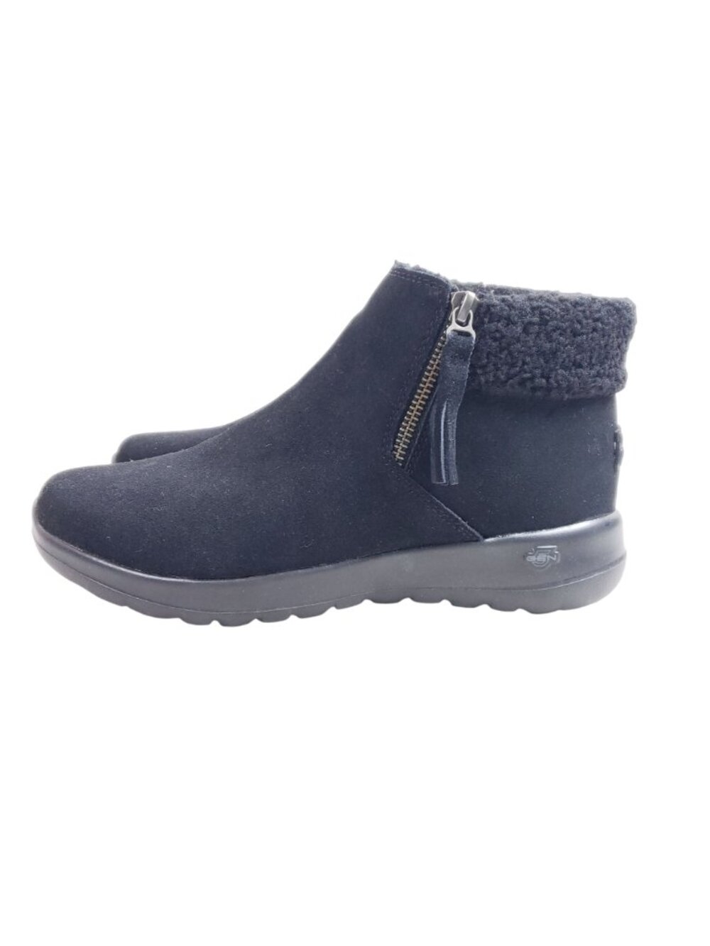 Skechers Womens Size 8 On The Go Black Ankle Boots Faux Fur Lined - Picture 5 of 9
